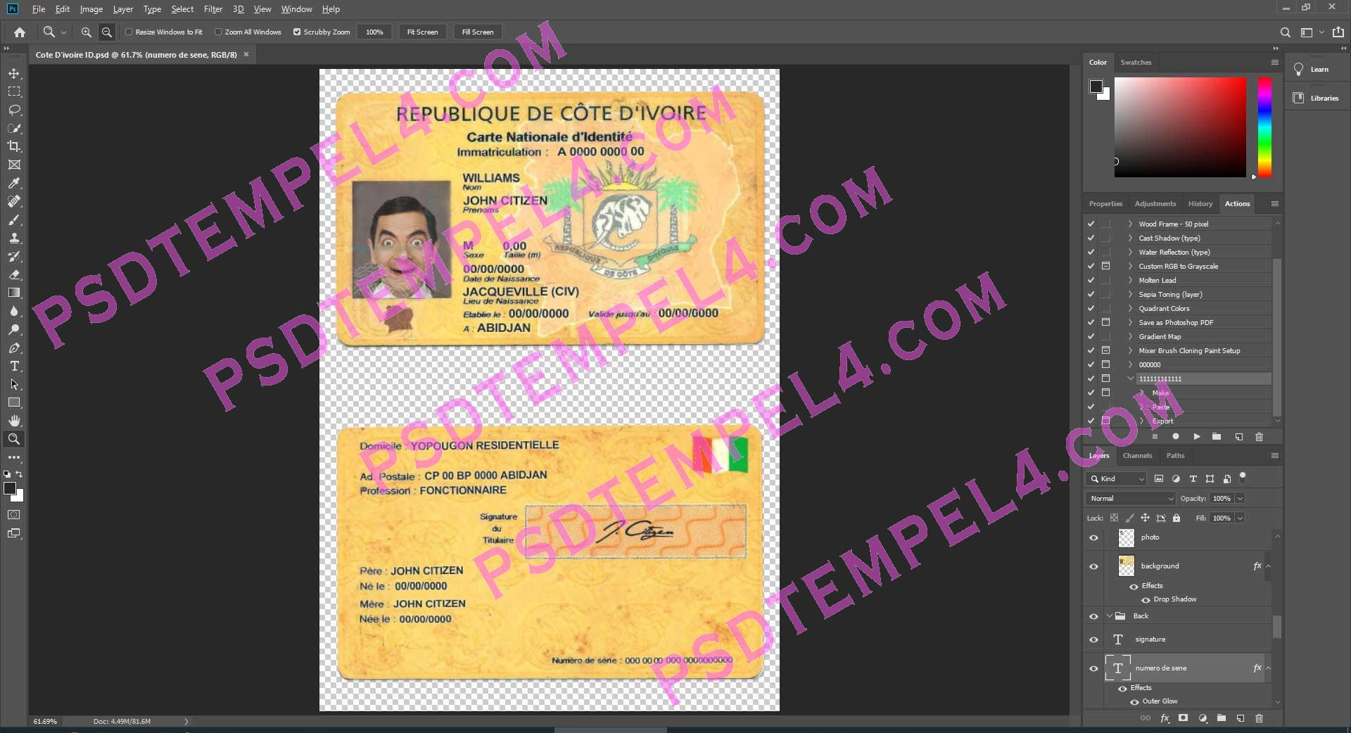 Cote Divoire id card