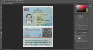 Cuba id card template psd fake fully editable high quality