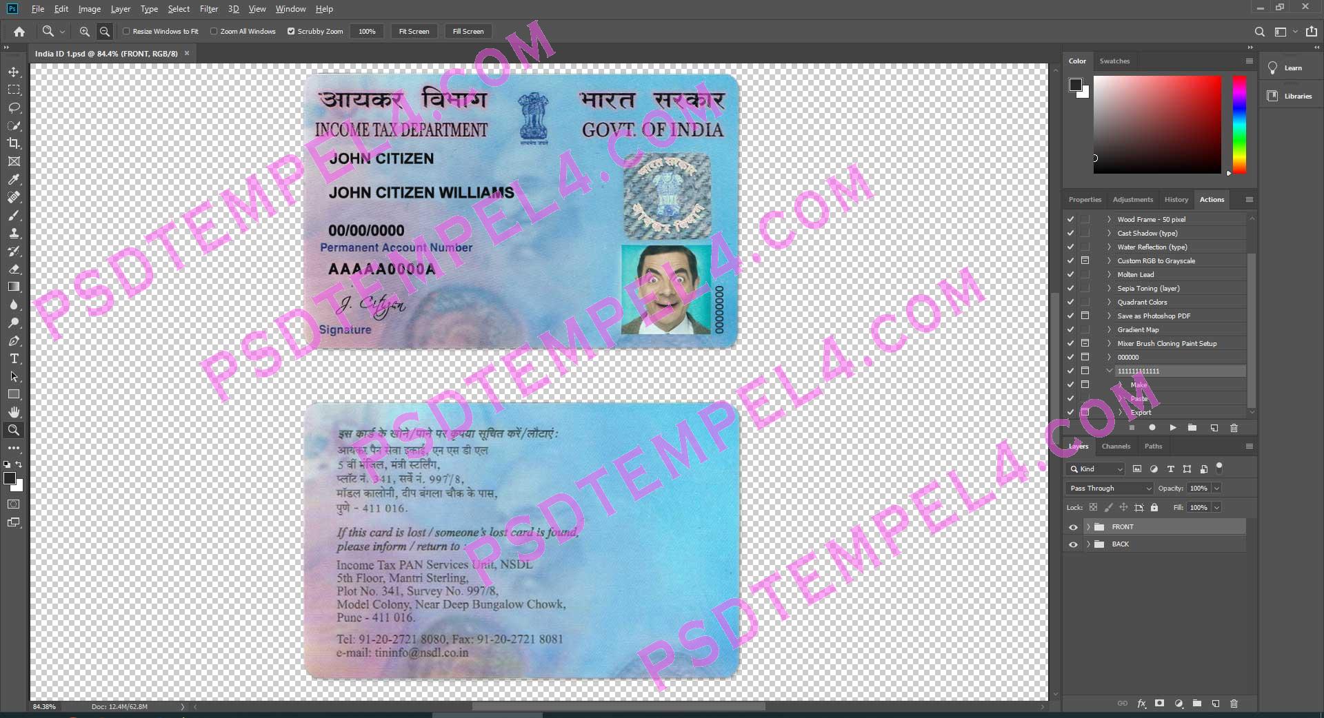 India Tax id card