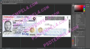 USA Indiana Driver License 3 version