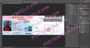 USA Missouri Driver License 3 version