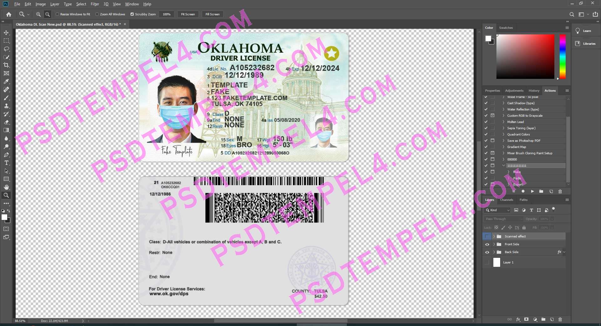 USA Oklahoma Driver License