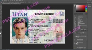 USA Utah Driver License 3 version
