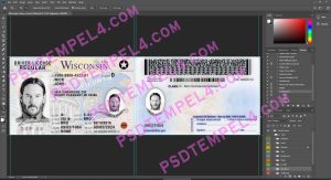 USA Wisconsin Driver License 2 version