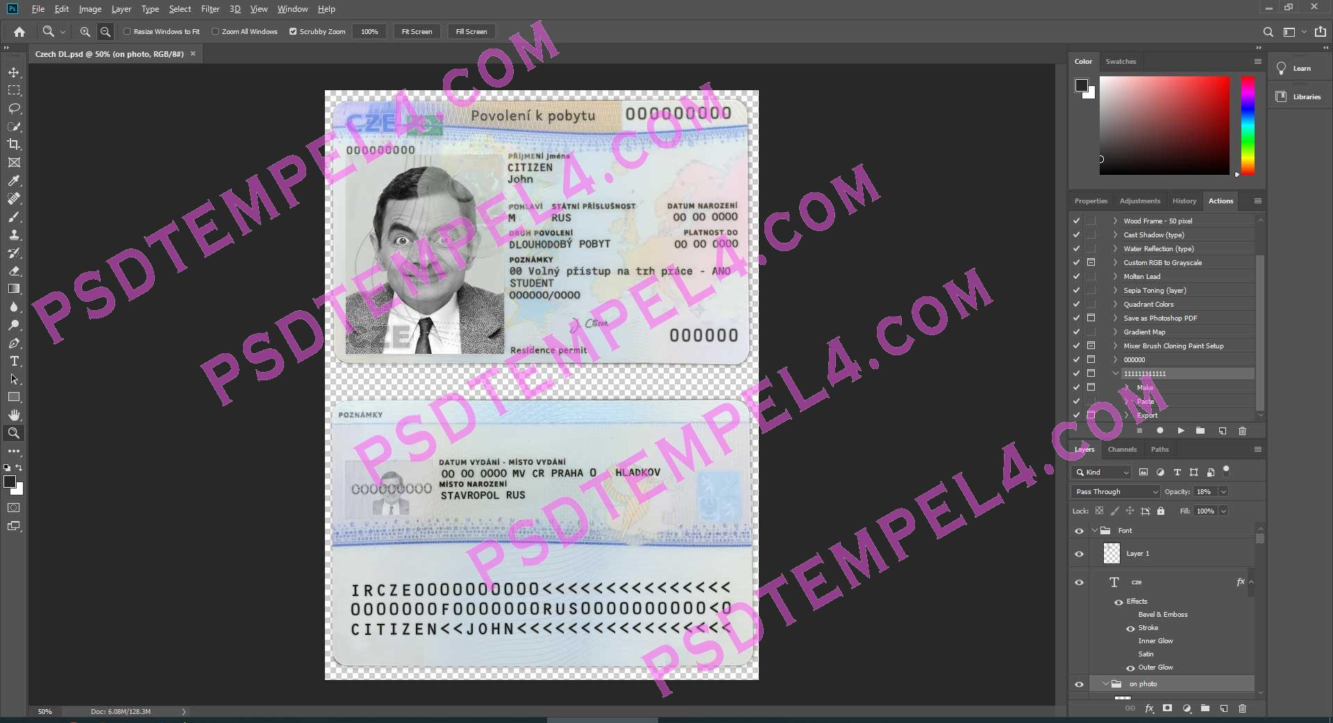 Czech Republic Resident Permit Sample Screenshot