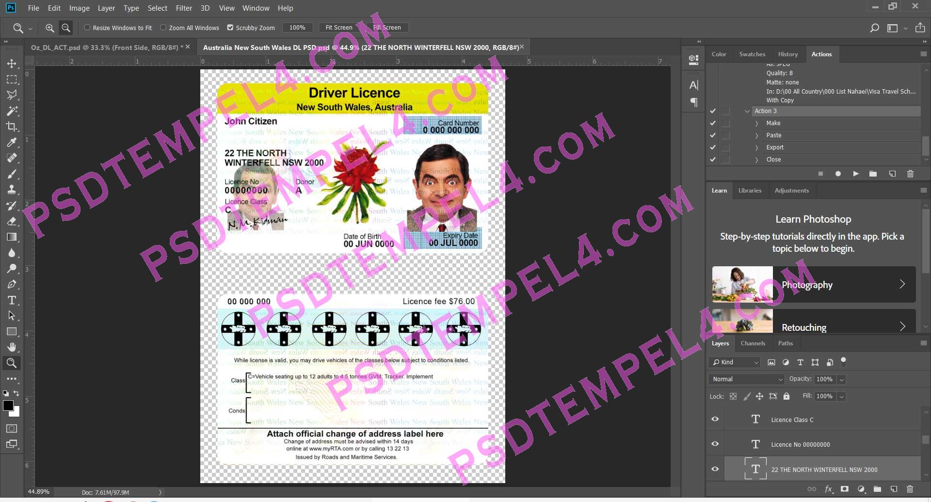 Australia NSW New South Wales Driver License version 3