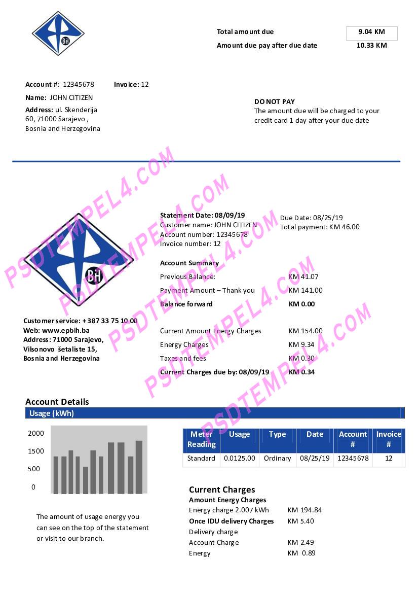 Bosnia and Herzegovina Elektroprivreda BiH electricityl