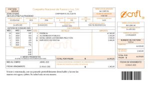 Costa Rica Compania Nacional de Fuerza y Luz S.A. CNFL utility bill