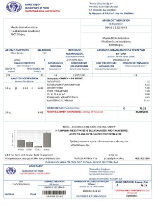 Cyprus water utility billcyp