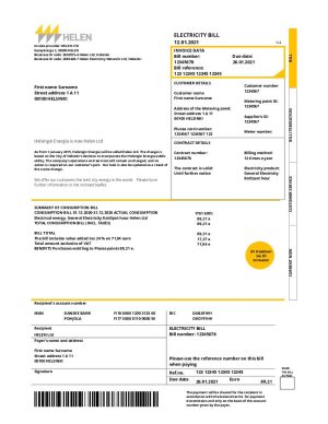 Finland Helen electricity utility billFin
