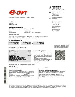 Germany E.ON Energie electricity V2 utility bill
