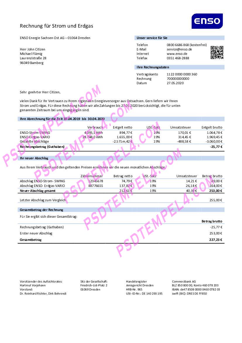 Germany ENSO electricity utility billG
