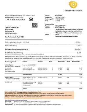 Germany TV Cabel utility bill