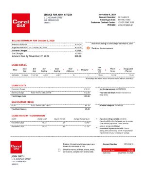 Greece coral gas utility billGre