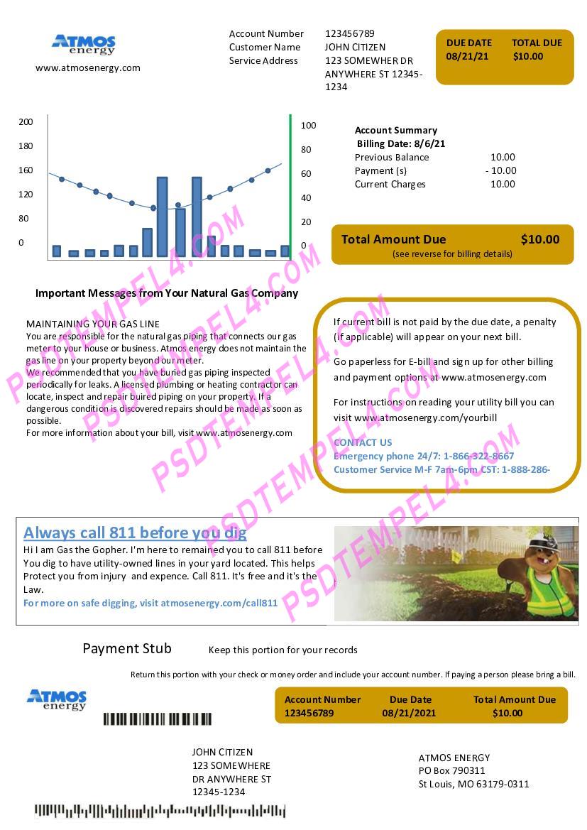 usa virginia atmos energy utility bill