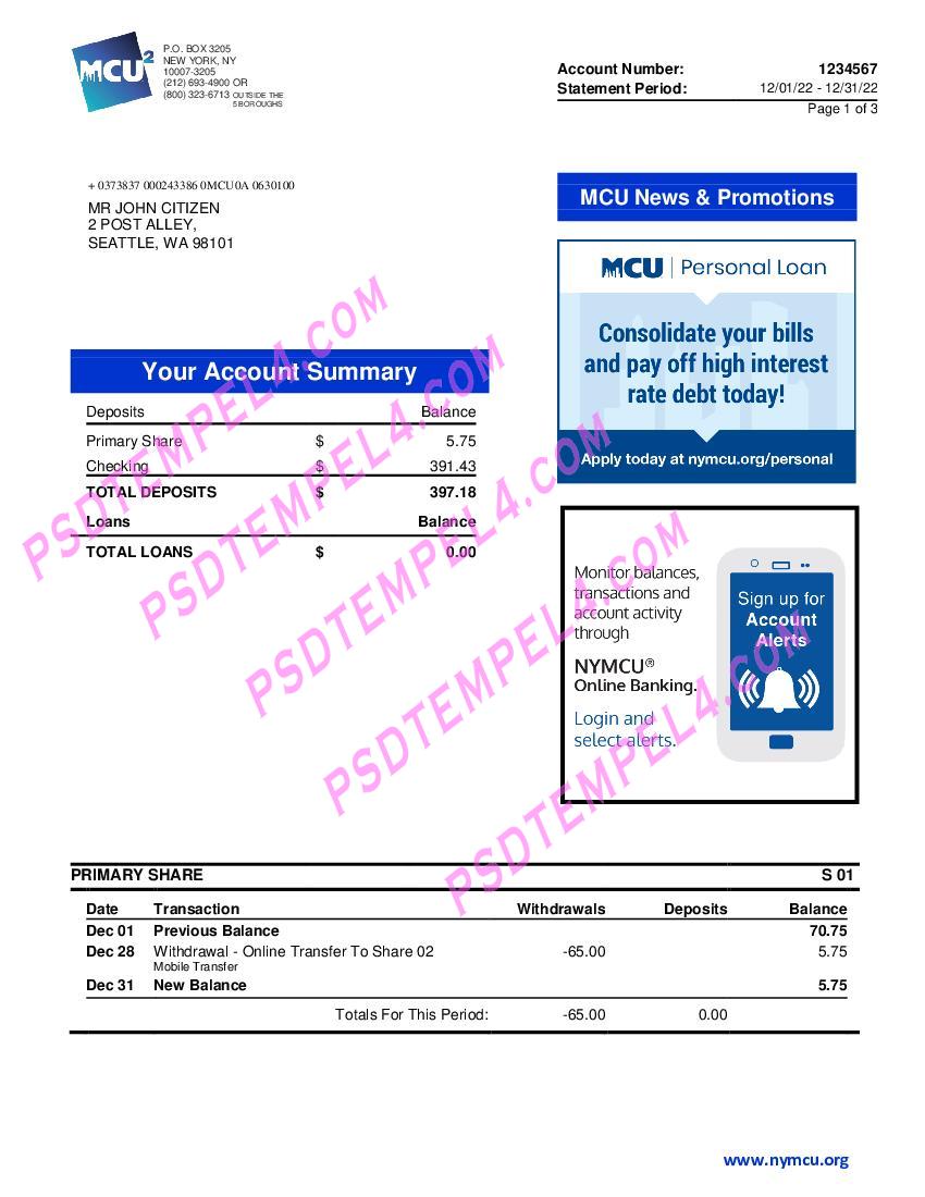 USA New York MCU utility bill 3pages