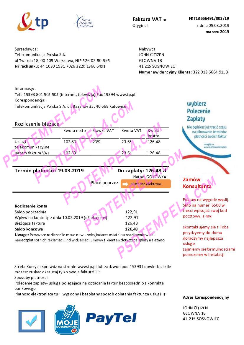 Poland TP utility bill