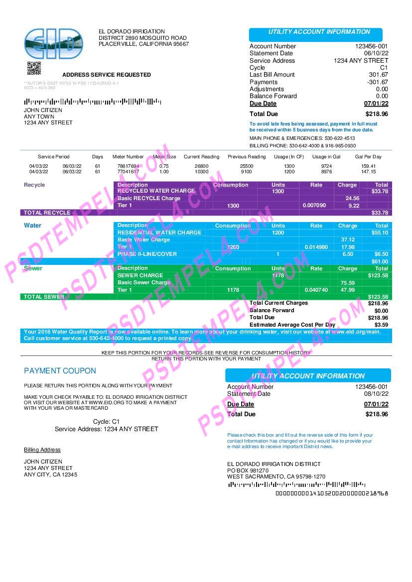 USA EID utility bill