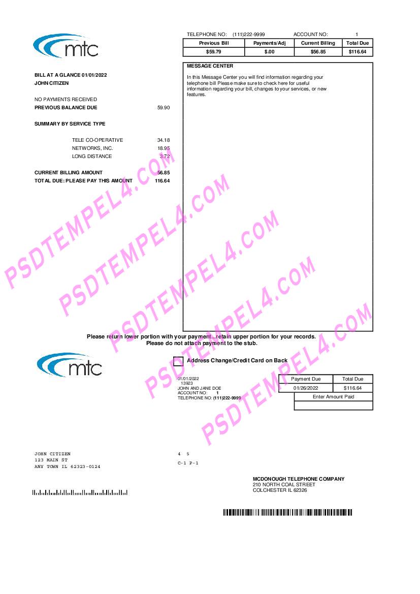 USA Illinois MTC utility bill