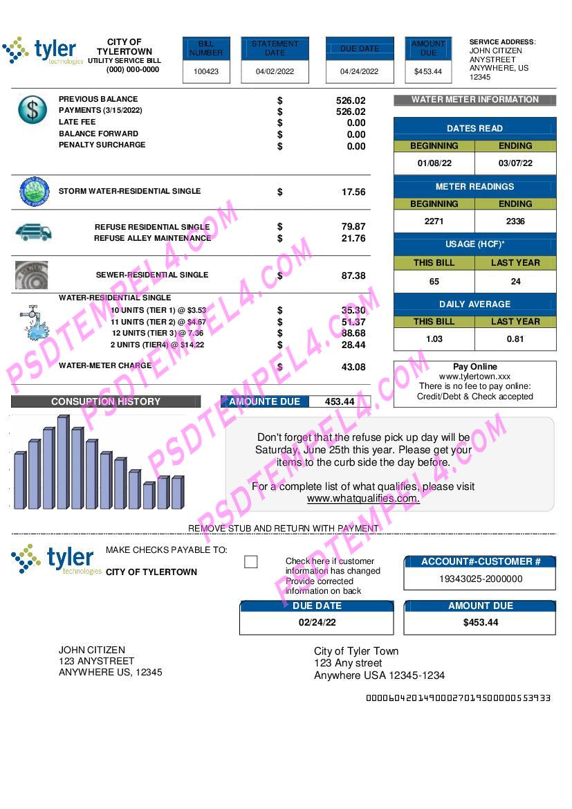 USA Tyler Technologies utility bill