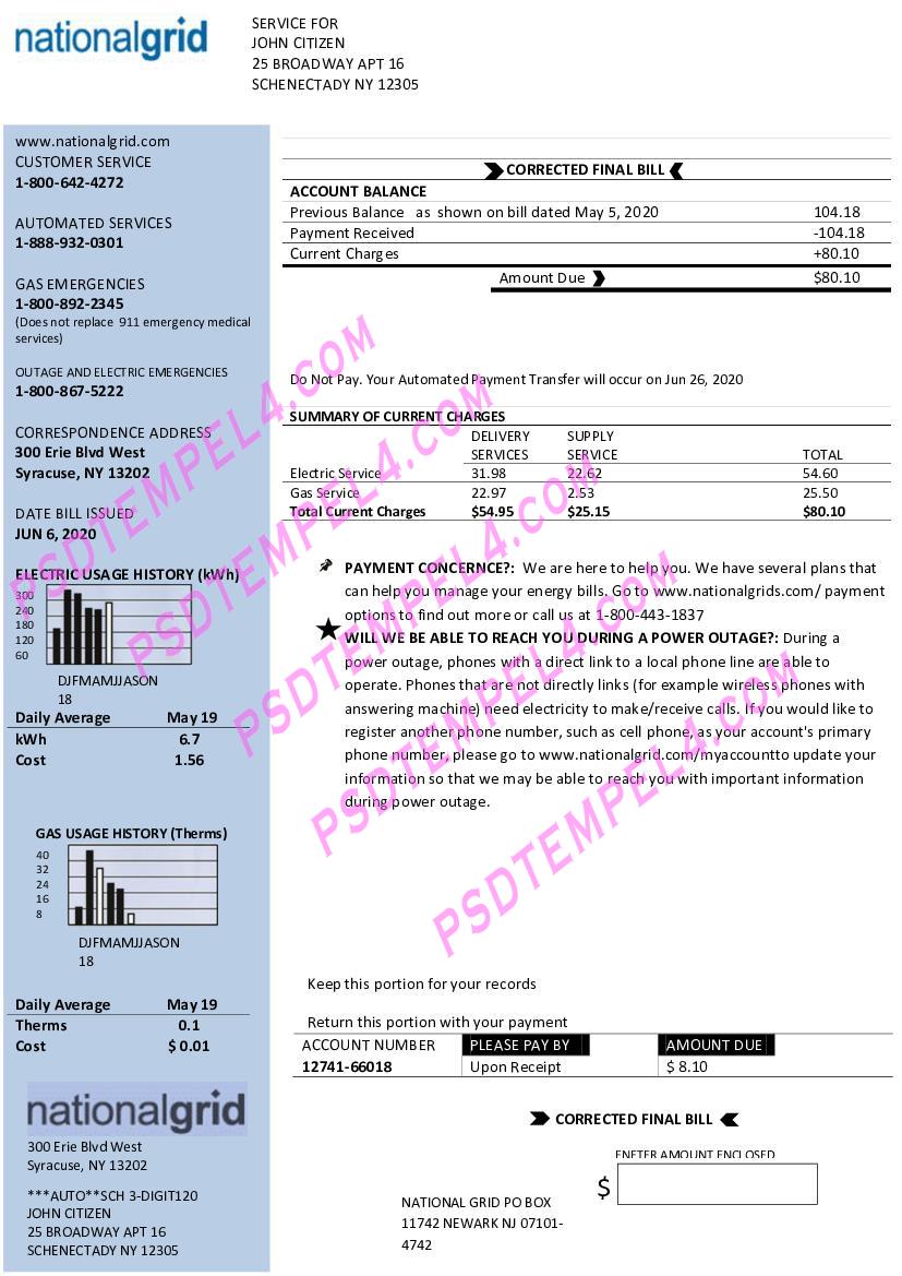 usa new york national grid utility bill