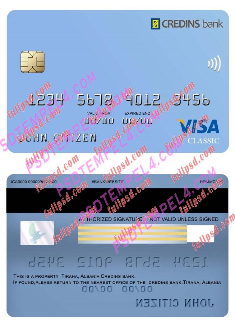 Afghanistan Credins bank visa debit PSD