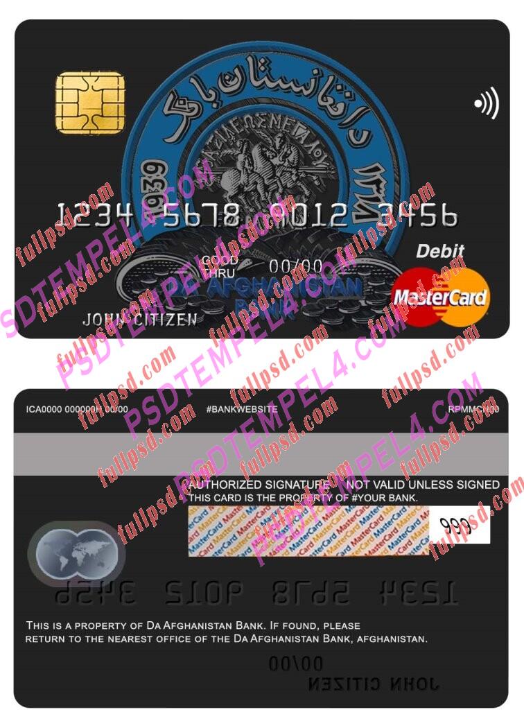 Afghanistan Da bank Mastercard PSD