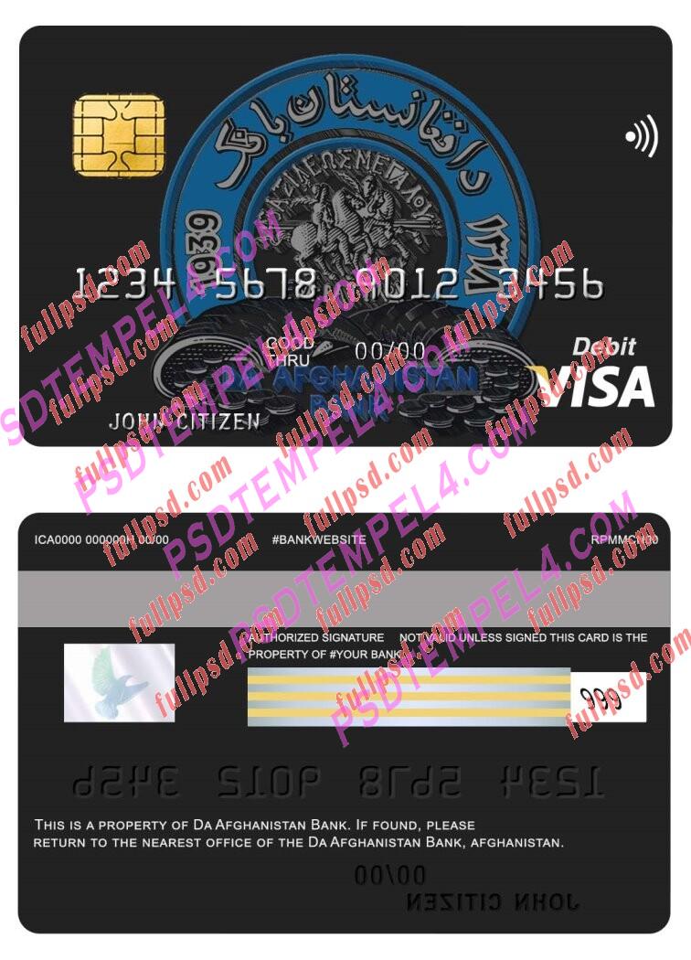 Afghanistan Da bank visa card PSD