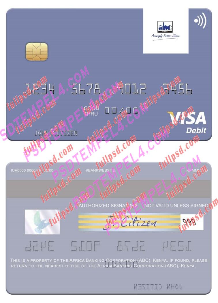 Kenya Africa Banking Corporation ABC visa debit card PSD