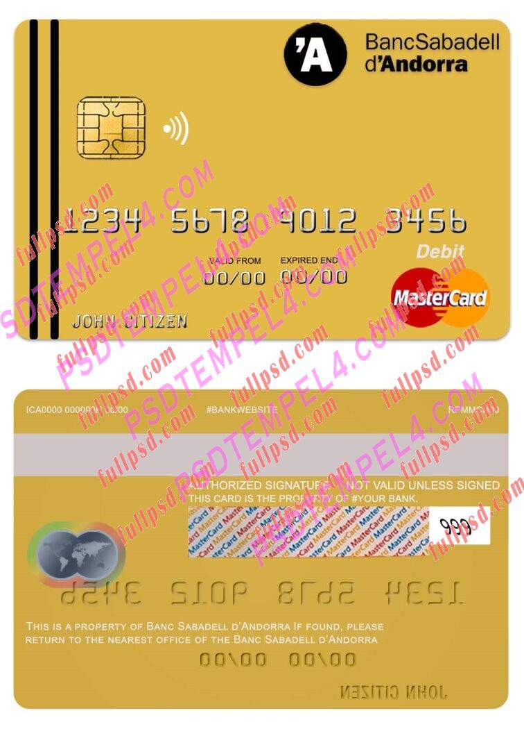 Andorra Bank Sabadell Mastercard PSD