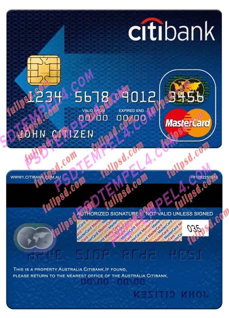 Australia Citibank Mastercard PSD