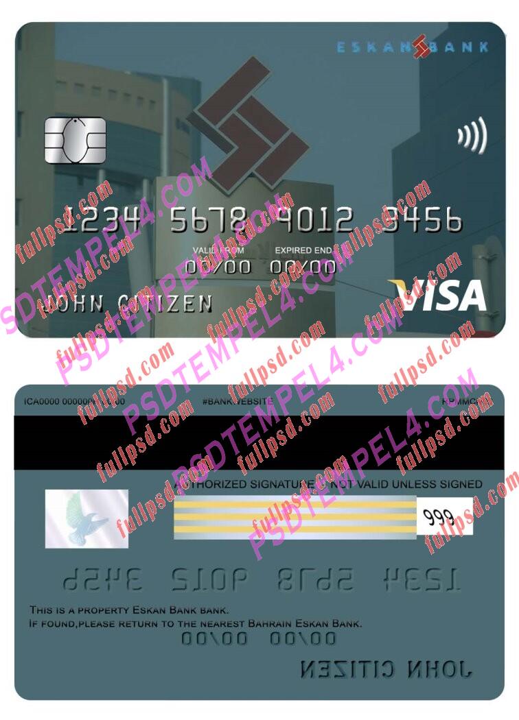 Bahrain Eskan bank visa card PSD