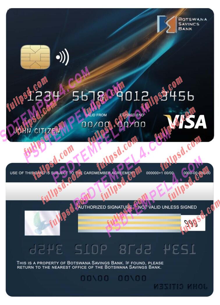 Botswana Savings bank visa card PSD