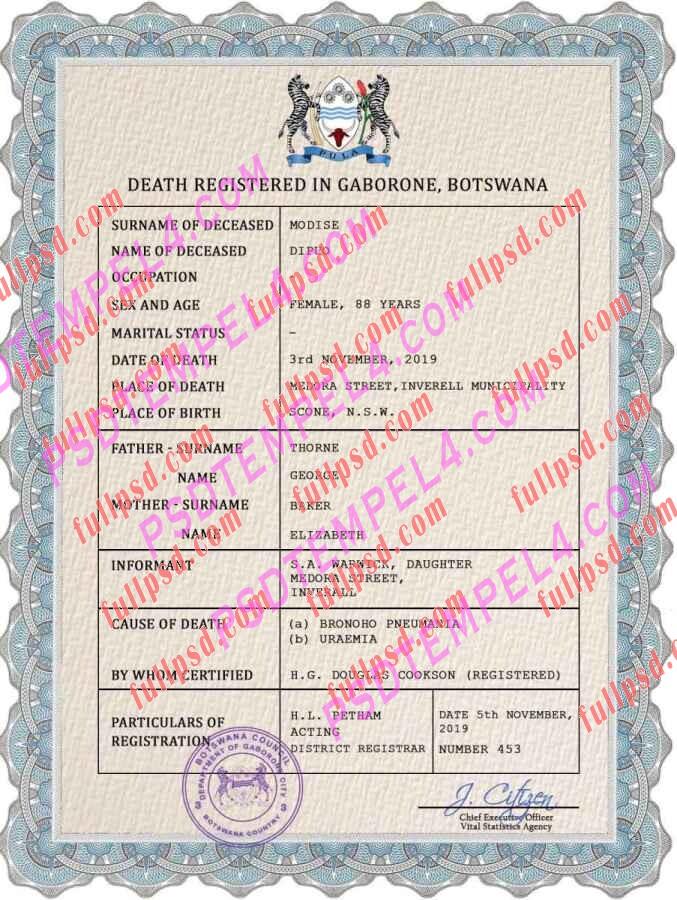 Botswana death certificate V1 psd