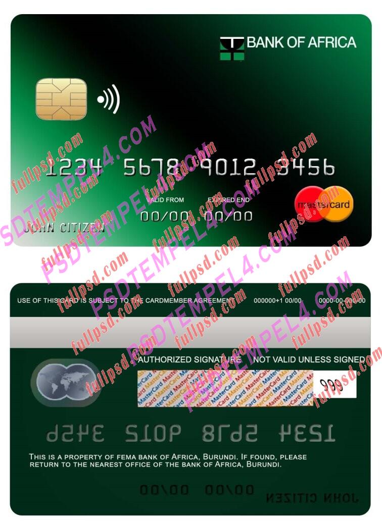 Burundi Africa bank Mastercard PSD