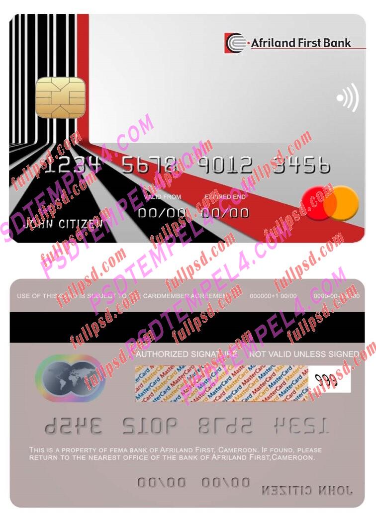 Cameroon Afriland First bank Mastercard PSD