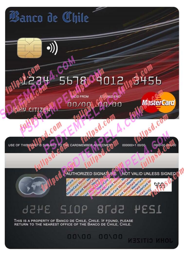 Chile Banco de Chile bank Mastercard PSD
