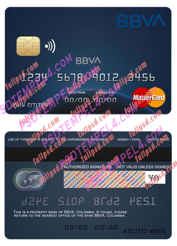 Colombia BBVA bank Mastercard PSD