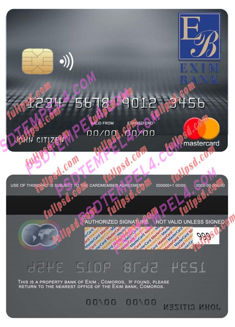 Comoros Exim bank Mastercard PSD