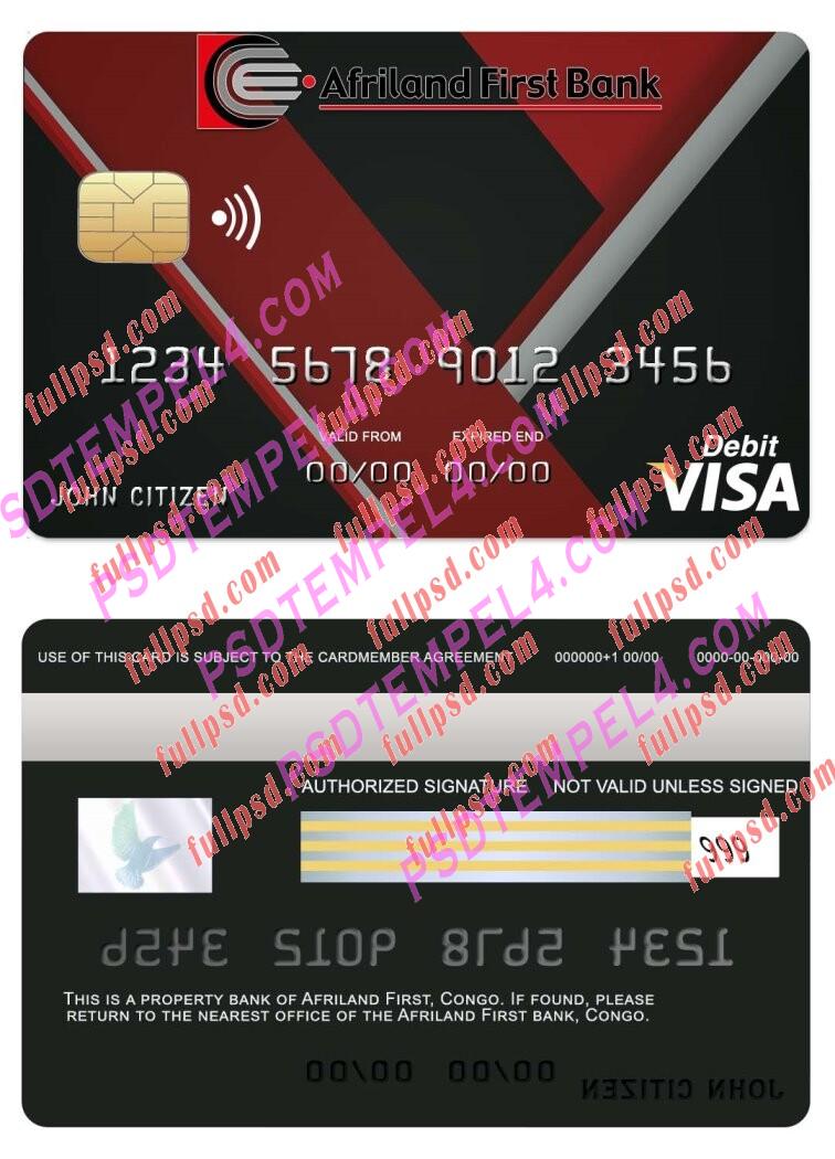Congo Afriland First bank visa card PSD