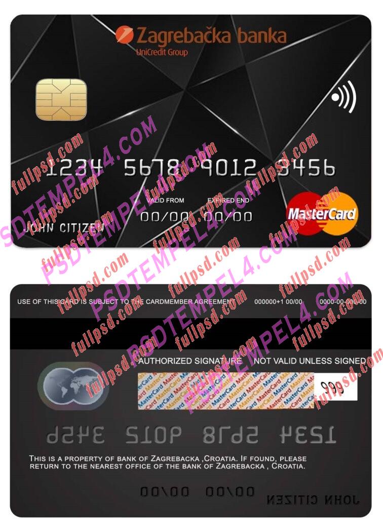 Croatia Zagrebacka bank Mastercard PSD