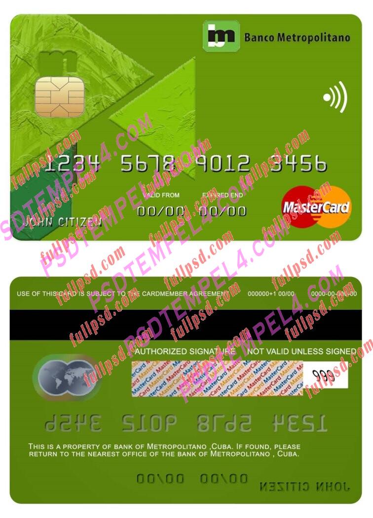 Cuba Metropolitano bank Mastercard PSD