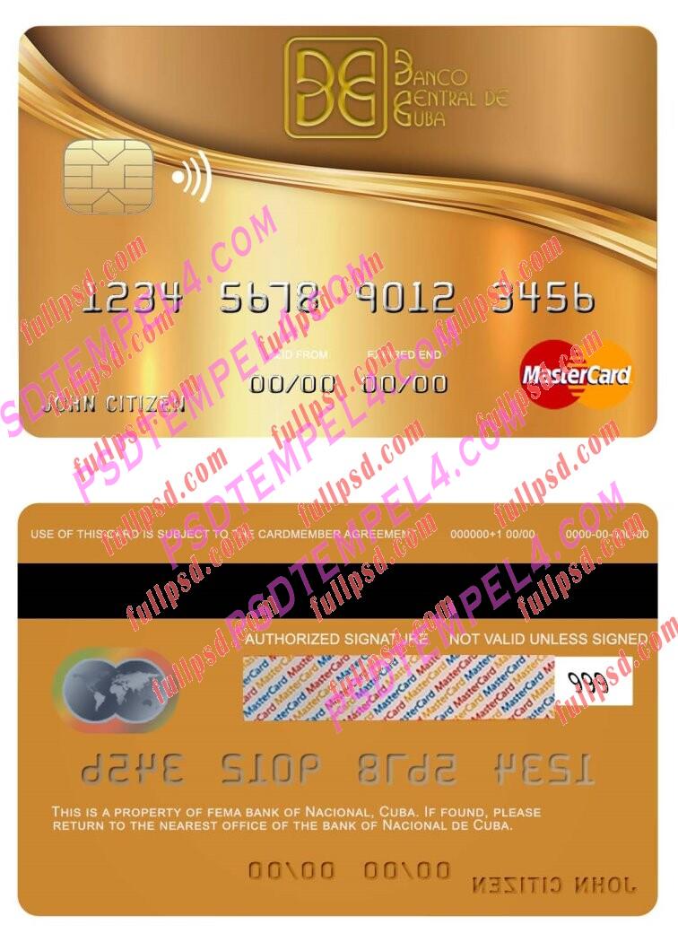 Cuba Nacional bank Mastercard PSD