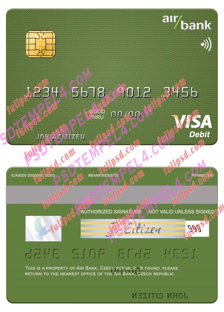 Czech Air Bank visa debit card PSD