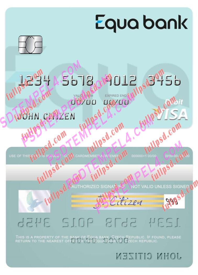 Czech Equa Bank visa debit card PSD
