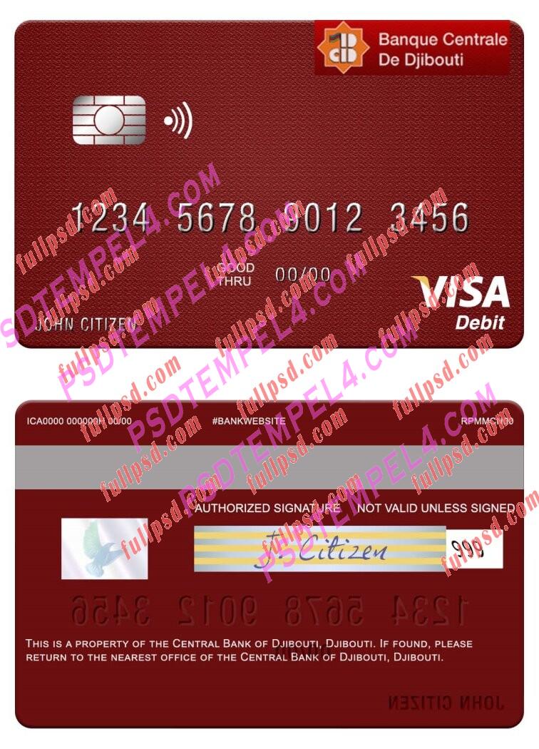 Djibouti Central Bank of Djibouti visa debit card PSD