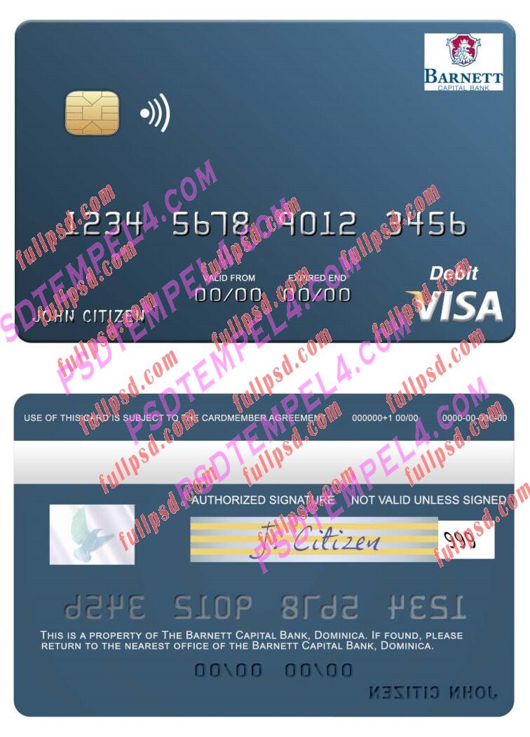 Dominica Barnett Capital Bank visa debit card PSD