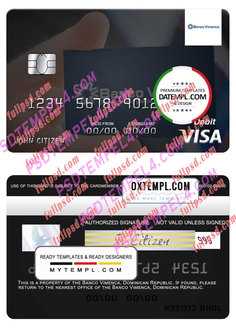Dominican Republic Banco Vimecan visa debit card PSD