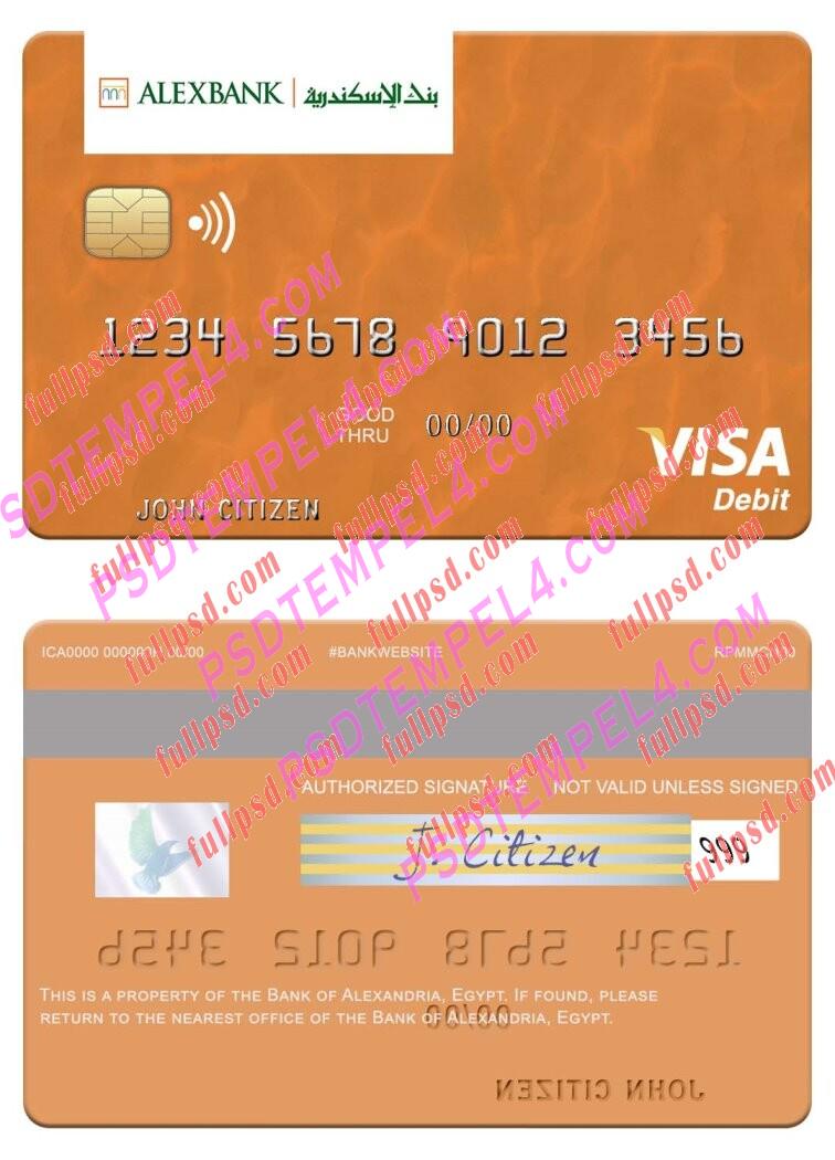 Egypt Bank of Alexandria visa debit card PSD