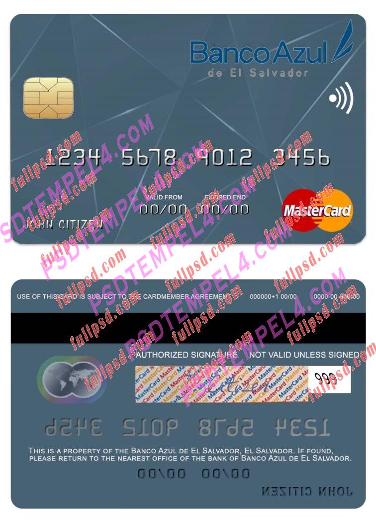 El Salvador Banco Azul de El Salvador Mastercard PSD